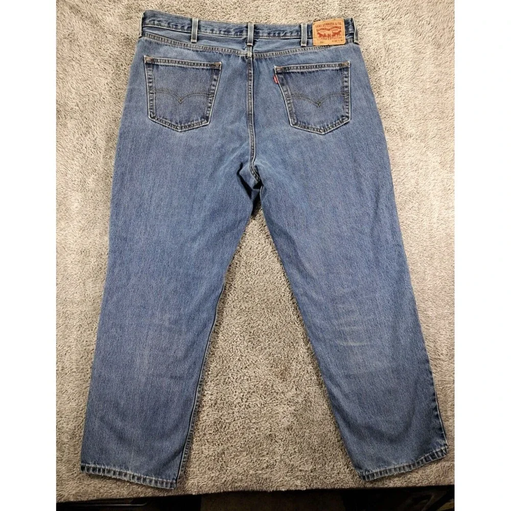 Levi's Strauss & Co Jeans Mens Sz 42x32 550 Relaxed Fit Straight Leg Denim Blue - Picture 10 of 16